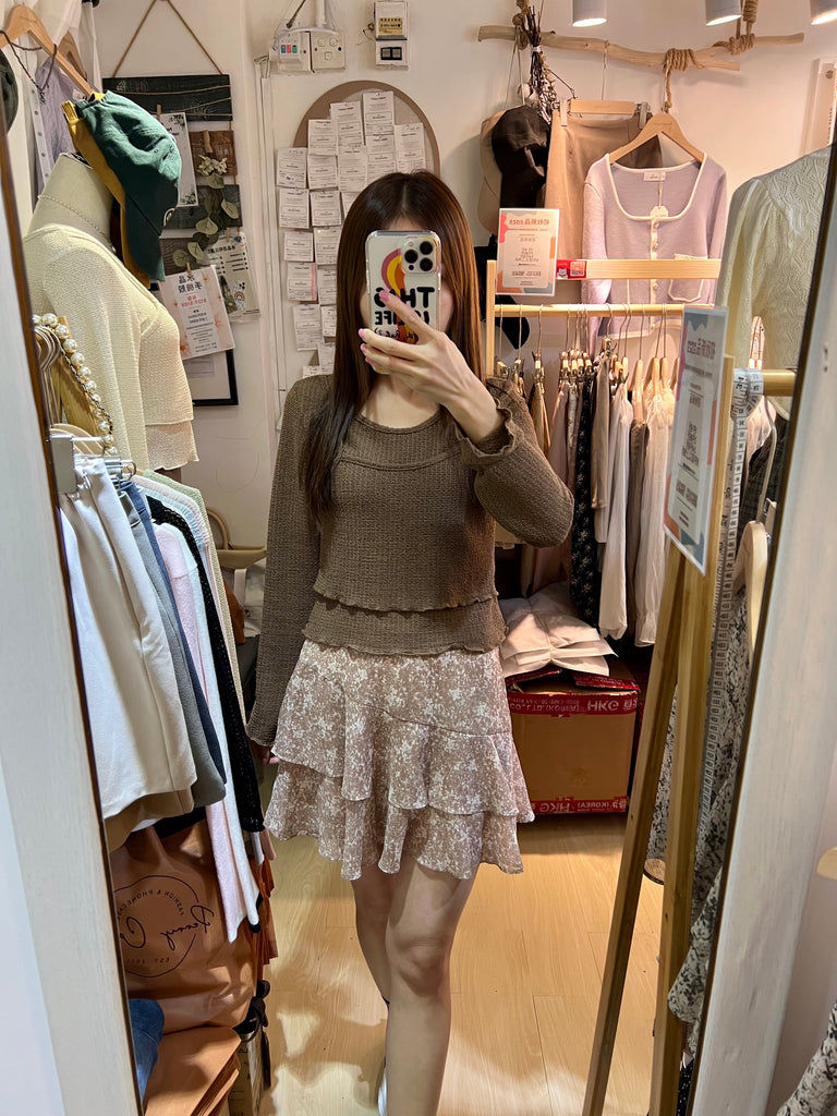 [現貨]初秋Ruffle Floral Skirt B15