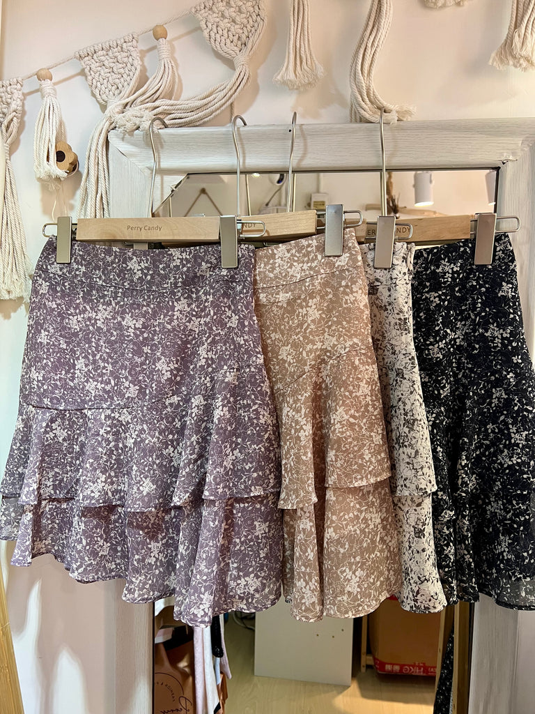 [現貨]初秋Ruffle Floral Skirt B15