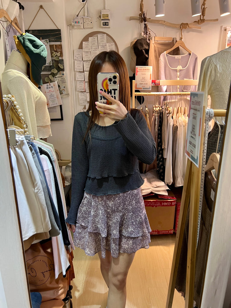 [現貨]初秋Ruffle Floral Skirt B15